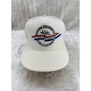 Vintage PRIM ARKANSAS HOME OF THE ROUND ROCKS SNAPBACK 1892-1992 CAP HAT TRUCKER